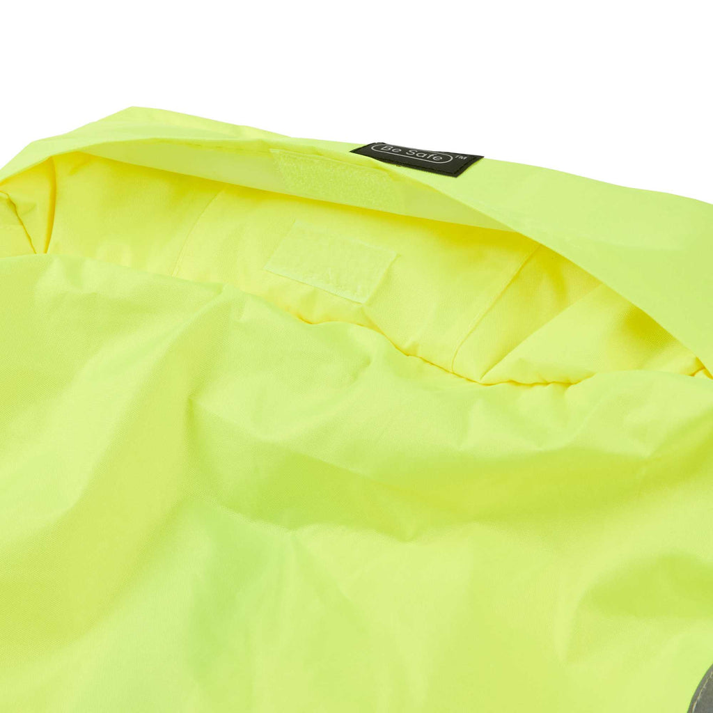 Be Safe Type R Class 3 Lime M High Visibility Lightweight Rain Jacket - Zipper Closure, Reflective Tape - 20 count box