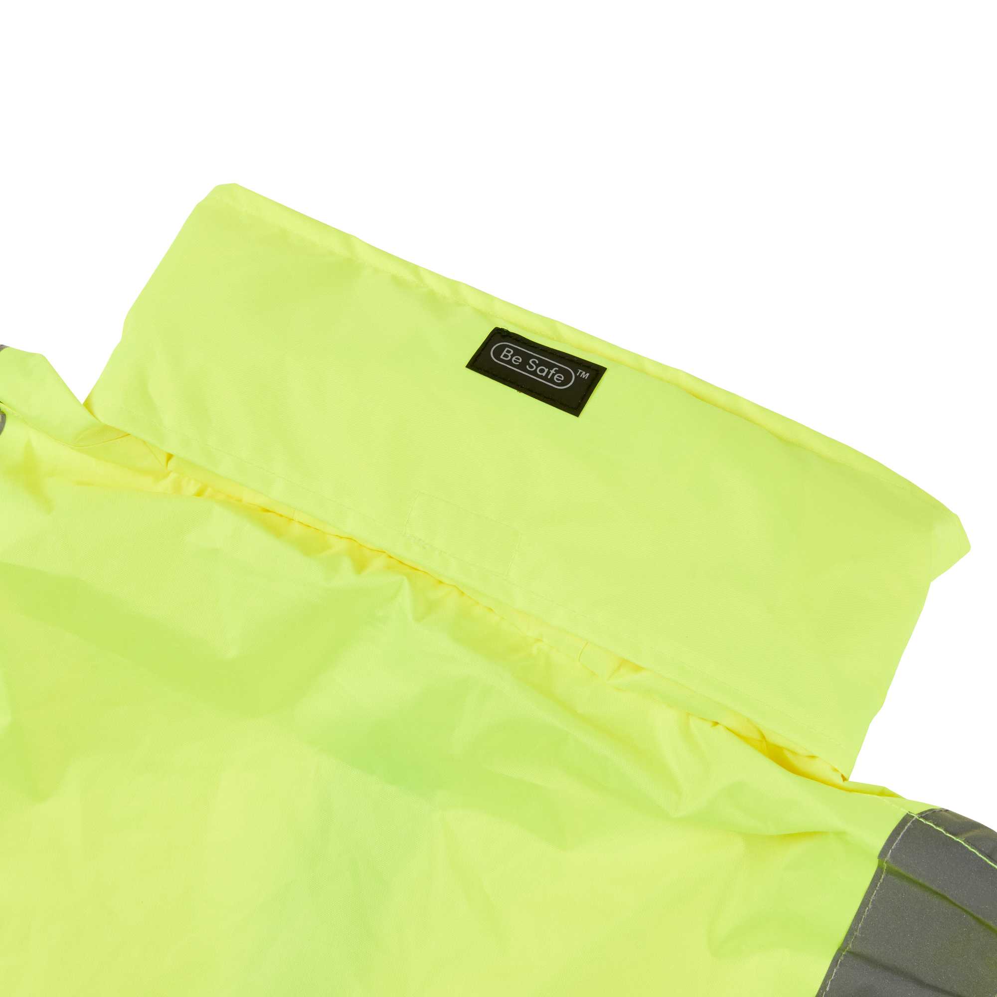 Be Safe Type R Class 3 Lime XL High Visibility Lightweight Rain Jacket - Zipper Closure, Reflective Tape - 20 count box