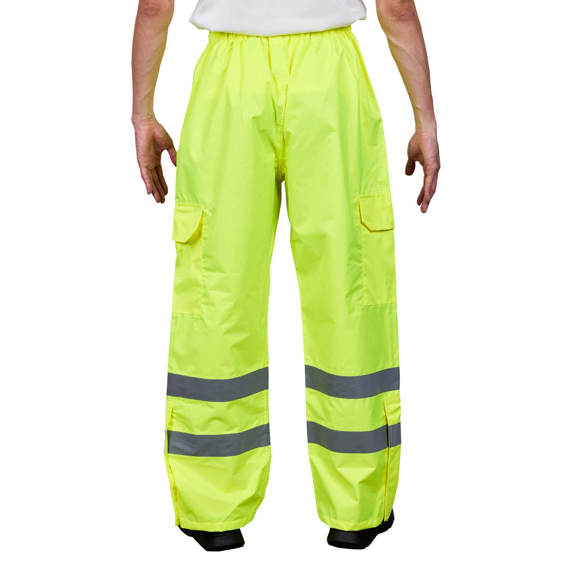Be Safe Class E Lime 2XL High Visibility Lightweight Rain Pants - Reflective Tape - 20 count box