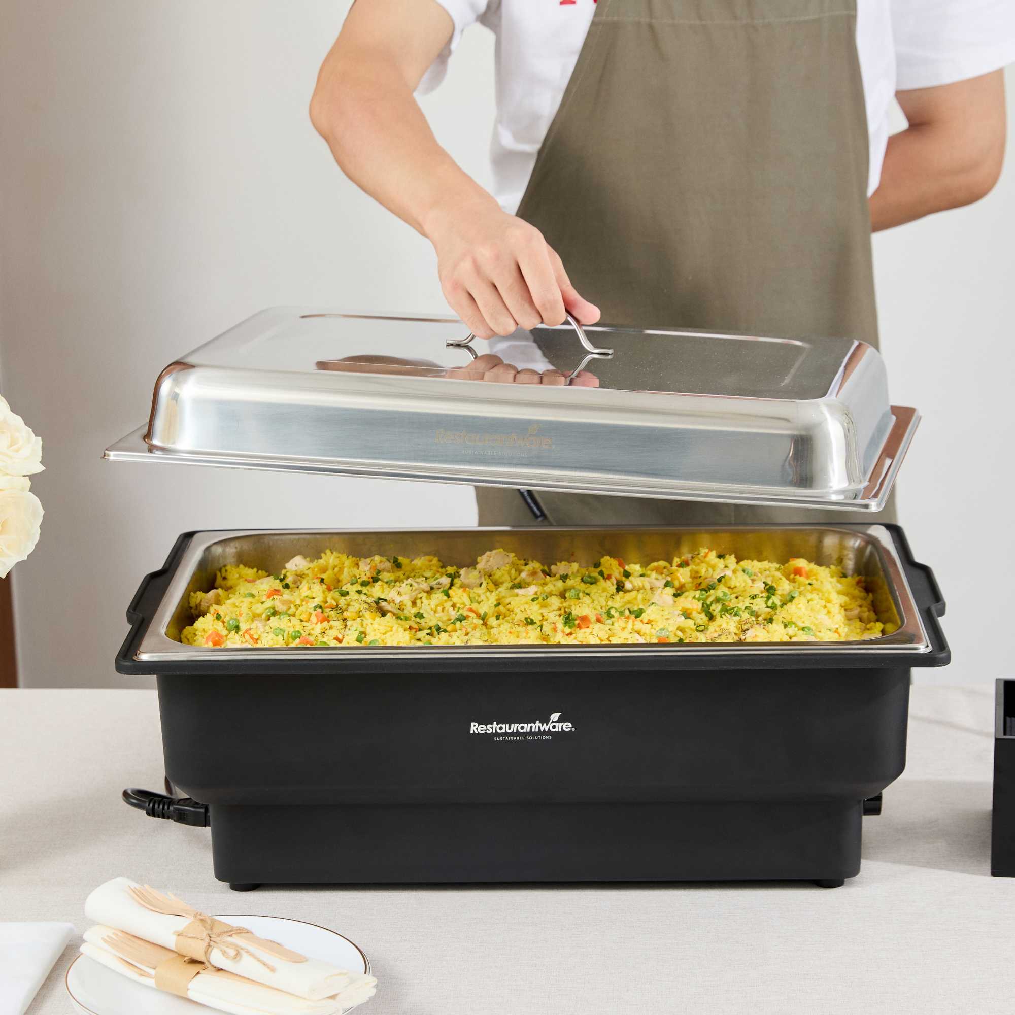 Cater Tek Full Size Stainless Steel Chafer Cover - with Handle - 1 count box