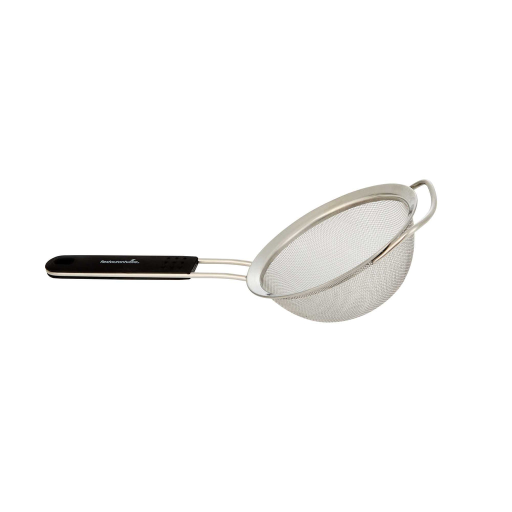 Comfy Grip Round Stainless Steel Extra Fine Mesh Strainer - with Silicone Handle - 5 1/2" - 1 count box