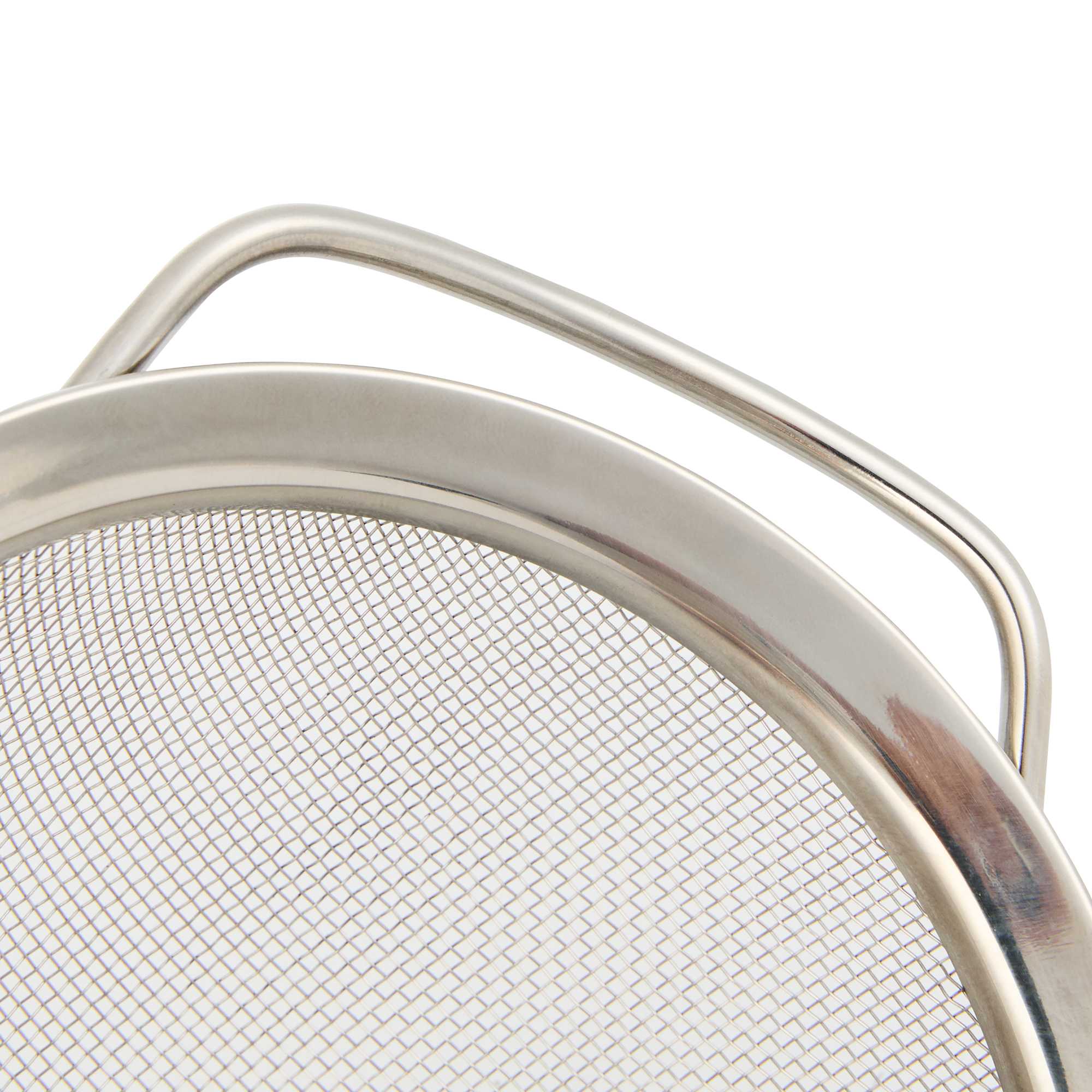 Comfy Grip Round Stainless Steel Extra Fine Mesh Strainer - with Silicone Handle - 5 1/2" - 1 count box