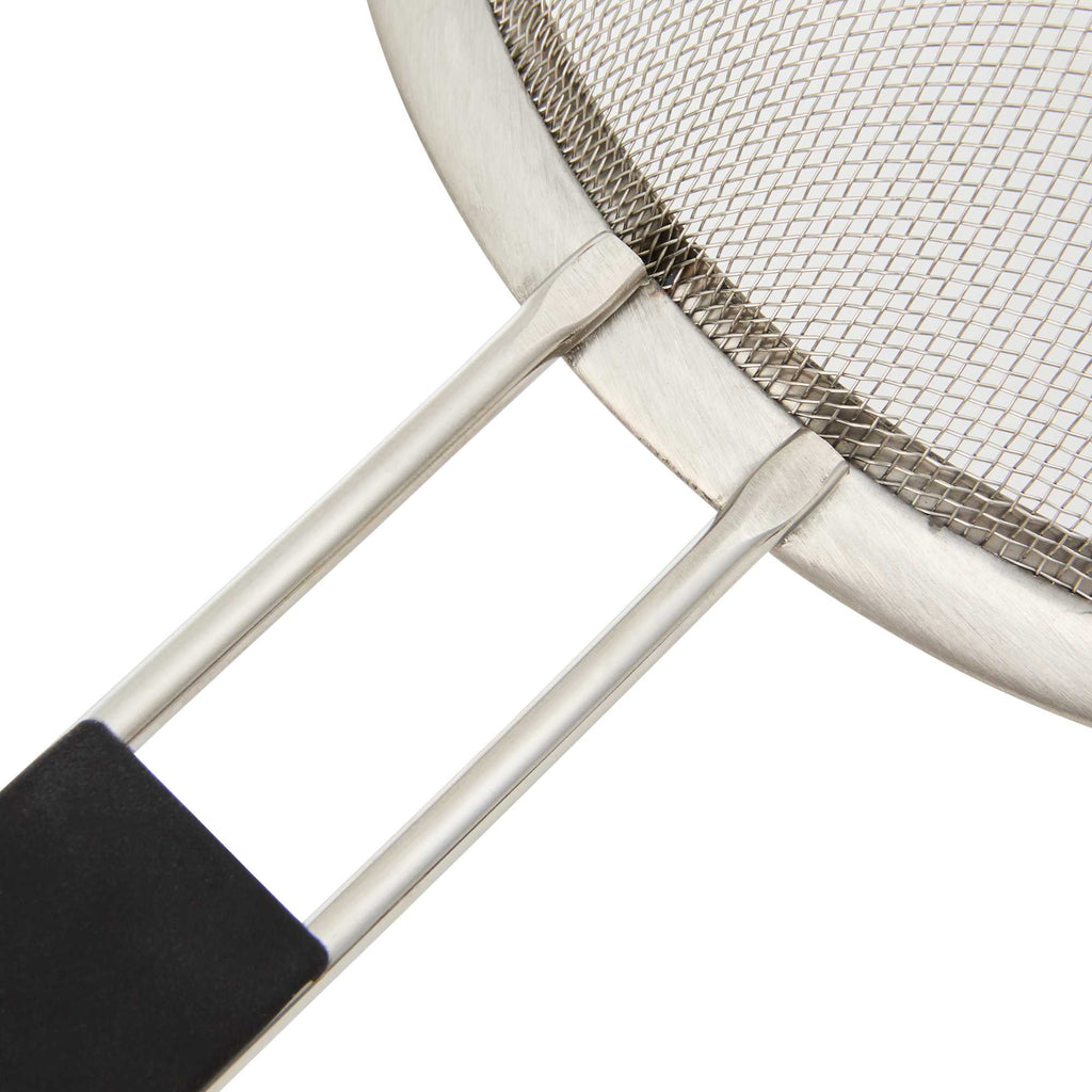 Comfy Grip Round Stainless Steel Extra Fine Mesh Strainer - with Silicone Handle - 5 1/2" - 1 count box