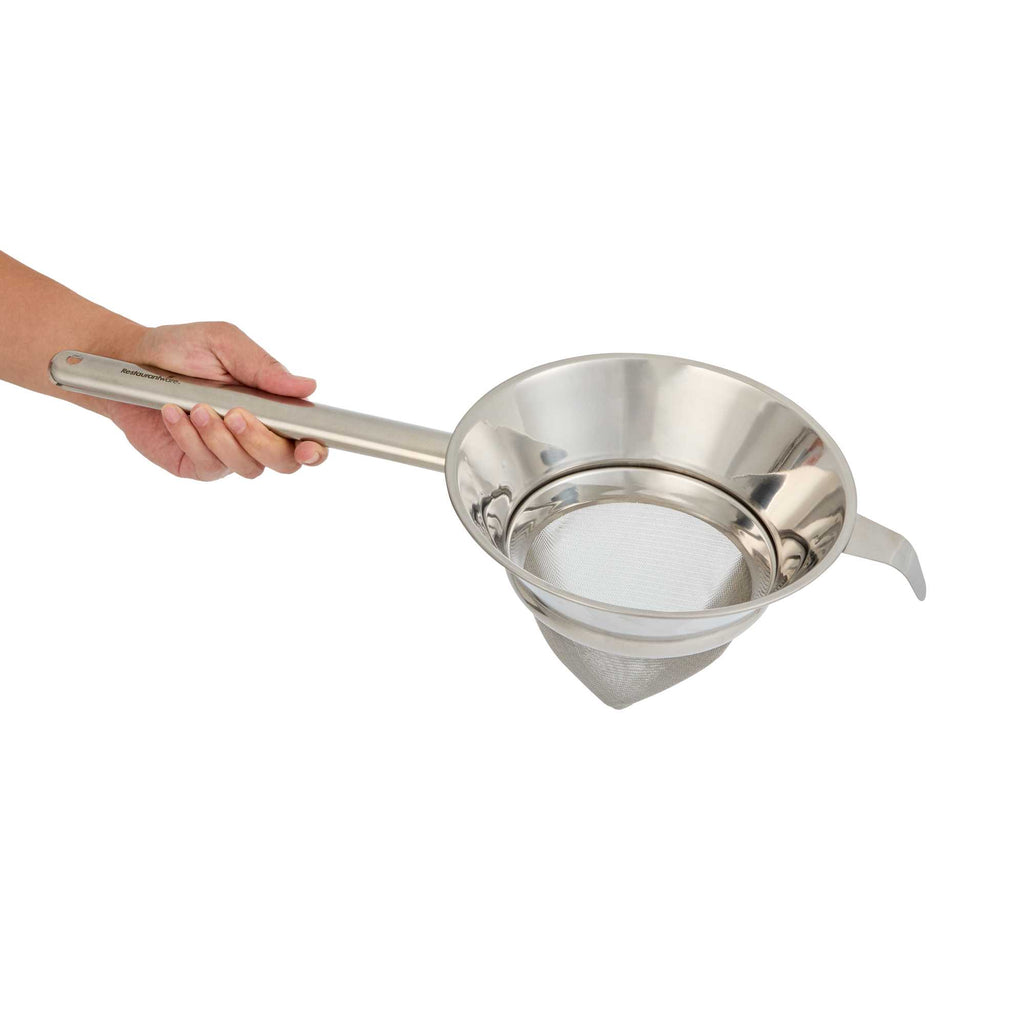 Met Lux Stainless Steel Bouillon / Chinois Strainer - Extra Fine Mesh - 8" - 1 count box