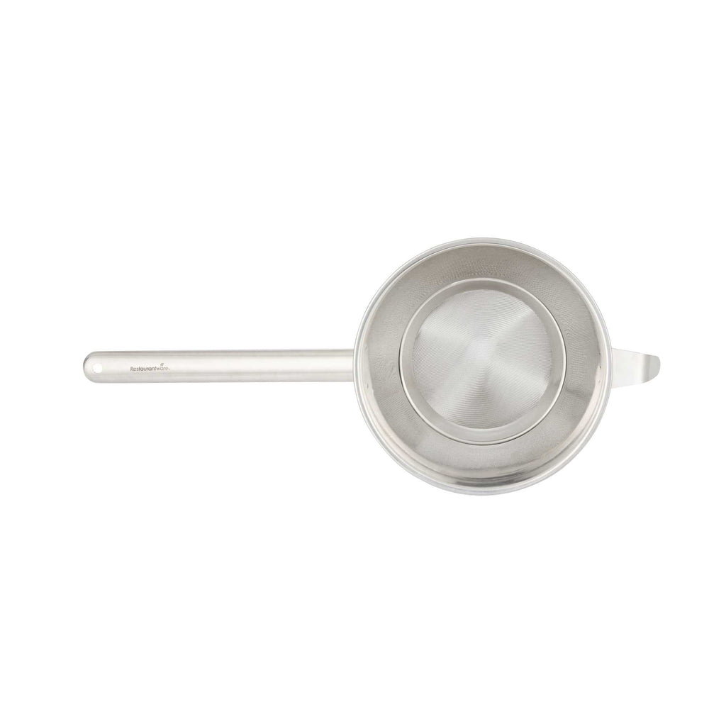 Met Lux Stainless Steel Bouillon / Chinois Strainer - Extra Fine Mesh - 8" - 1 count box