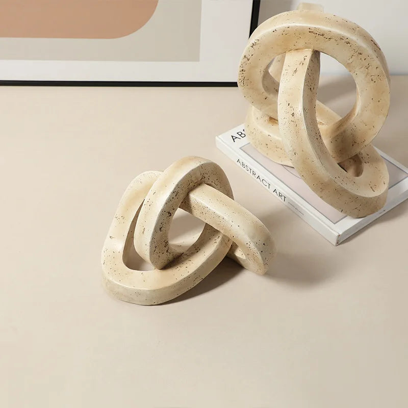 DecorBites™ Geometric Interlocking Loop Knot Resin Art Ring Figurine
