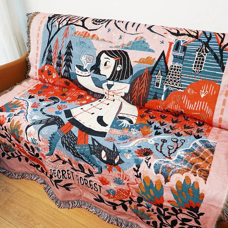 DecorBites™ Gothic Thread Blanket Throw Tapestry - Versatile Home Decor & Outdoor Essential