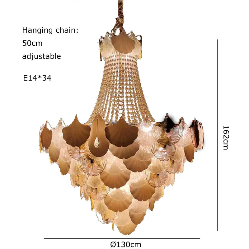 DecorBites™ Ginkgo Art Deco Dimmable Chandelier for Dinning Room