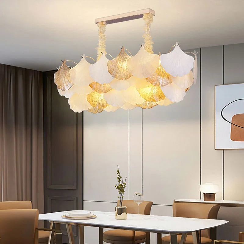 DecorBites™ Ginkgo Art Deco Dimmable Chandelier for Dinning Room
