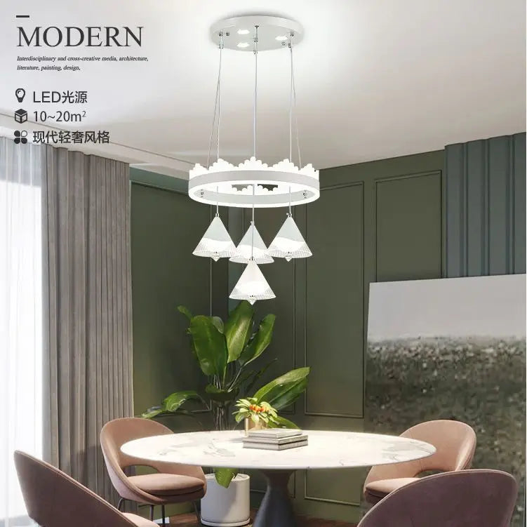 DecorBites™ Elegant 4-Head LED Dining Table Chandelier