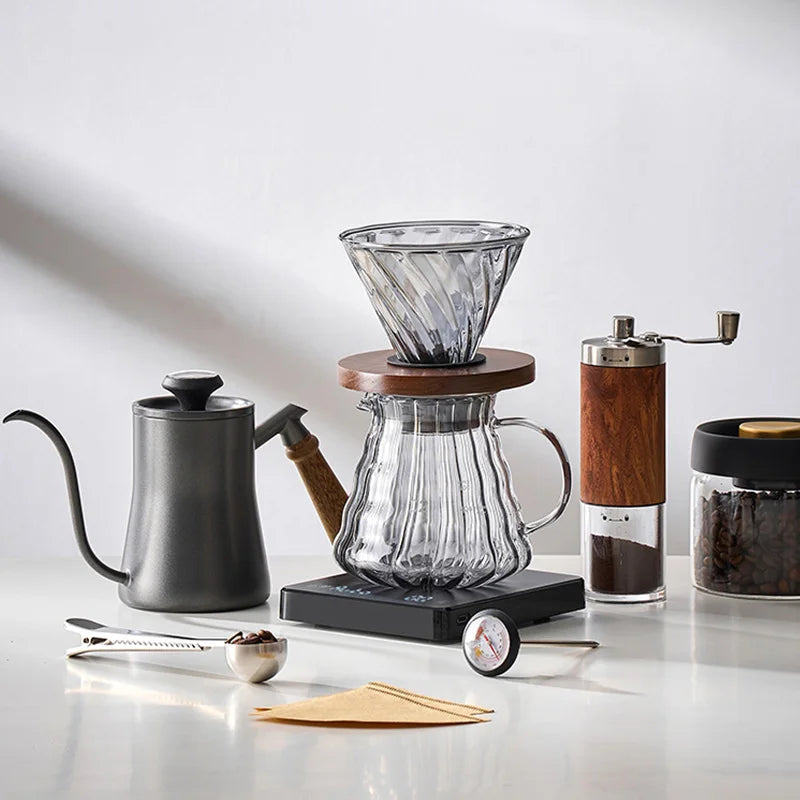 DecorBites™ Hand Punch Coffee Pot Gooseneck Spout Kettle Long Mouth Maker