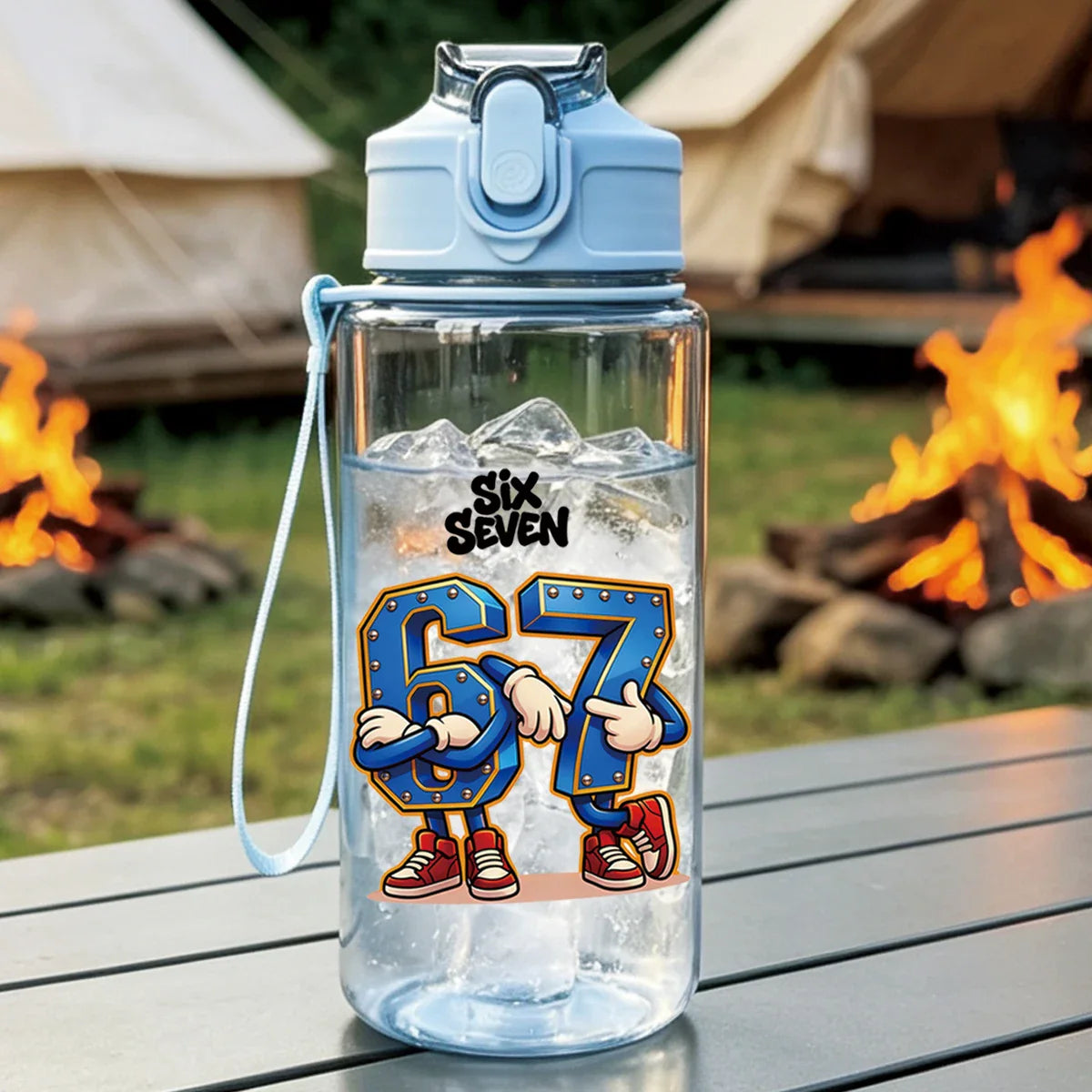 500ml 17oz Printed Straw Cup | BPA Free Summer Sports Water Bottle