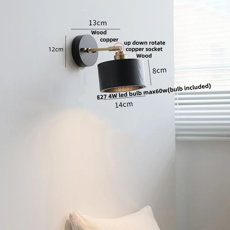 DecorBites™ Copper LED Wall Lights Pull Chain Switch Modern Bedside Lamp
