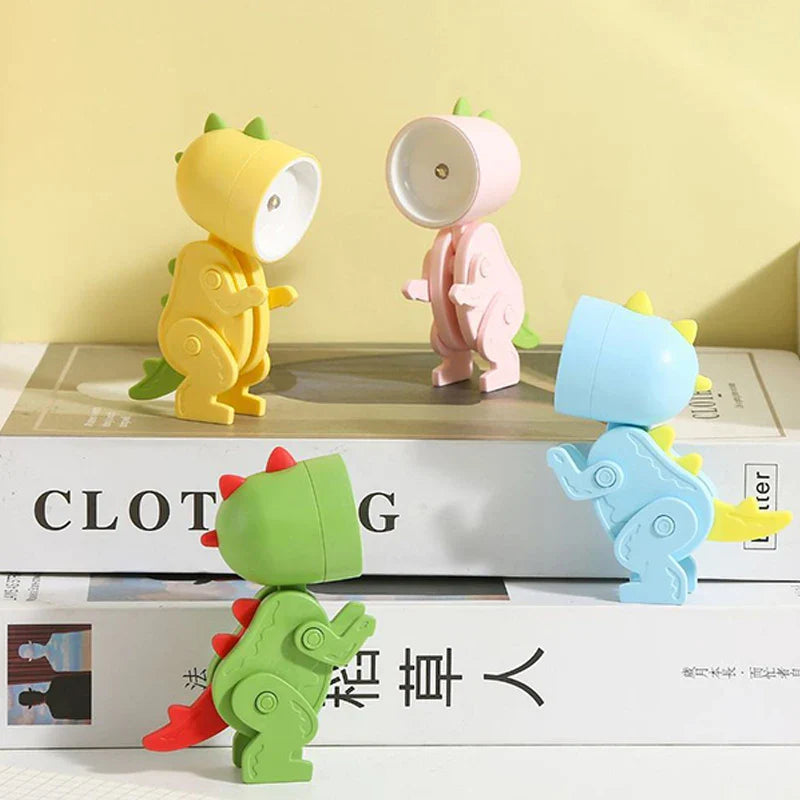 Mini Dinosaur Night Light | Battery-Powered Folding LED Lamp for Kids Bedroom