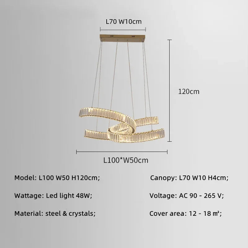 DecorBites™ Crystal LED Pendant Lights Remote Control Dimmable Suspension Lamp