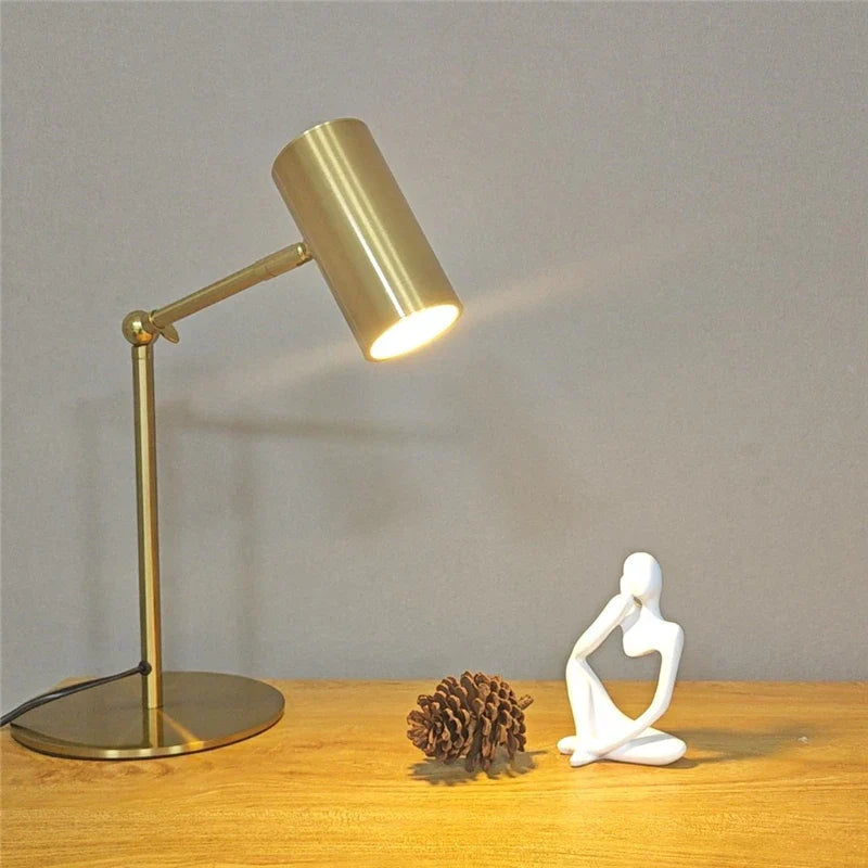 DecorBites™ Golden Table Lamp for Study and Reading, Modern Nordic Bedroom Decor Lighting
