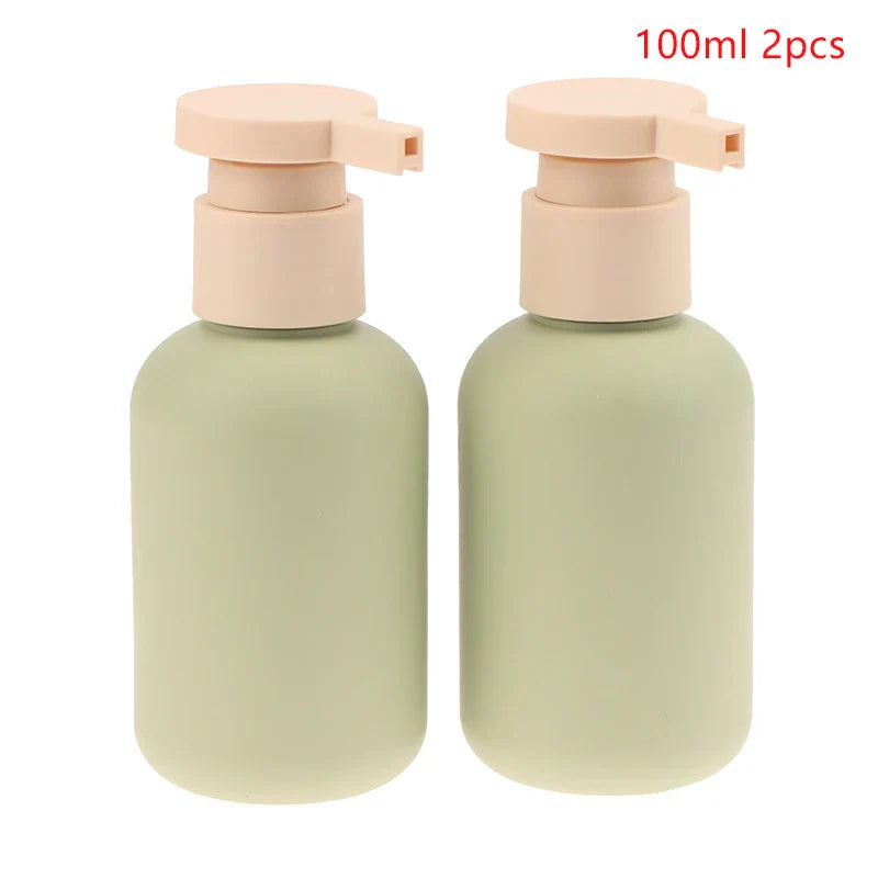 2Pcs Empty Plastic Pump Lotion Bottles | Travel Size Refillable Containers