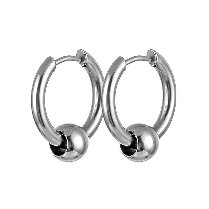 Cross Feather Stud Earrings Set | Unisex Stainless Steel Punk Jewelry