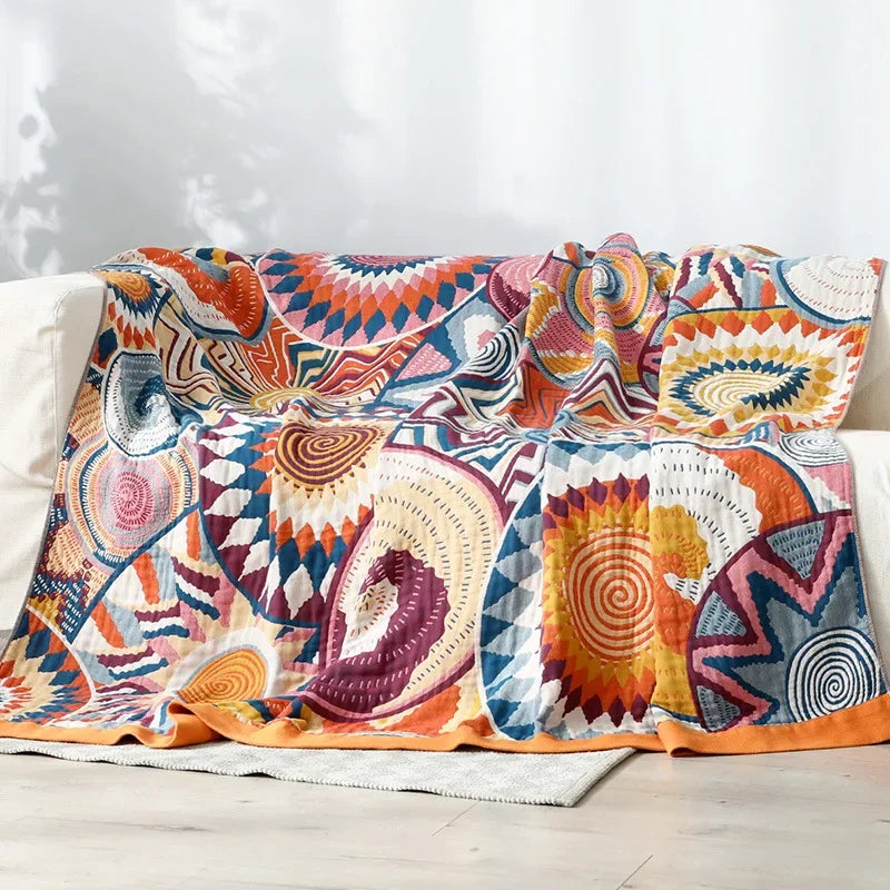 DecorBites™ Cotton Gauze Boho Throw Blanket