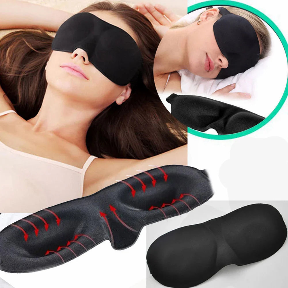 3D Contoured Sleep Eye Mask | Light Blocking Blindfold for Deep Sleep