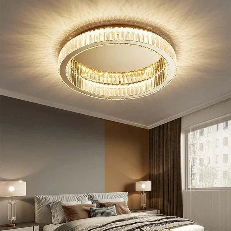 DecorBites™ Crystal LED Chrome Ceiling Light Stainless Steel Art Lighting