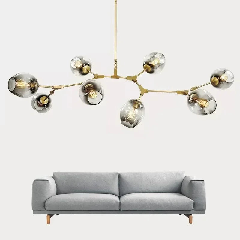 DecorBites™ Glass LED Ceiling Chandelier for Kitchen Dining Living Room