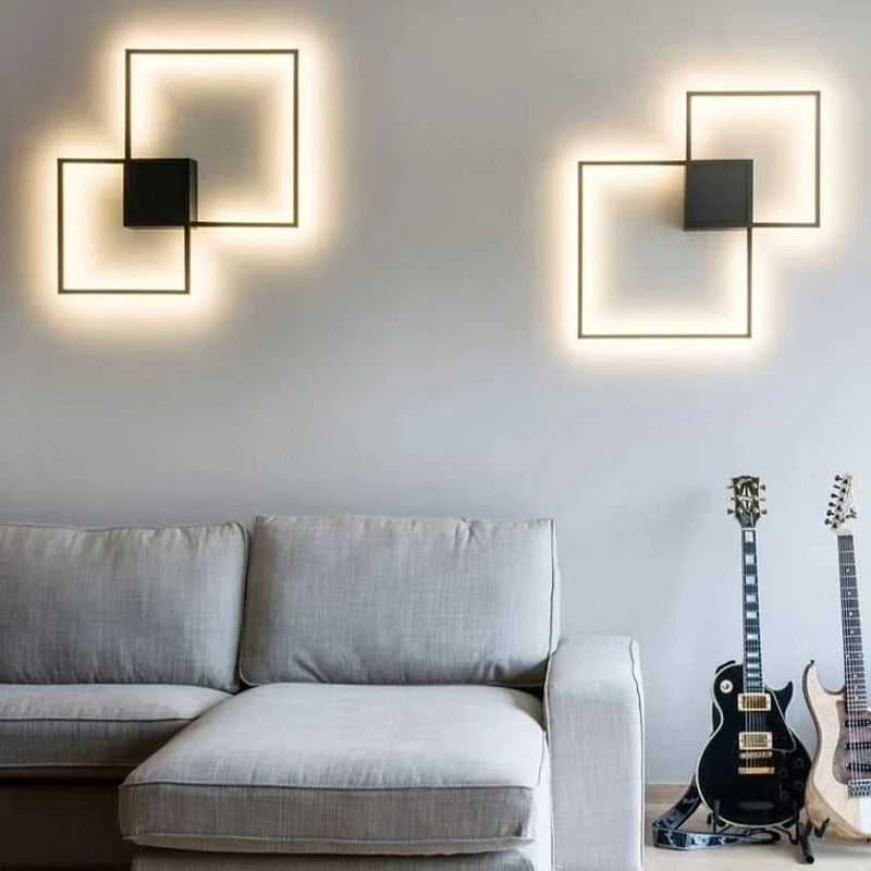 DecorBites™ Dimmable Square LED Wall Sconce: Modern Black White Metal Indoor Lighting