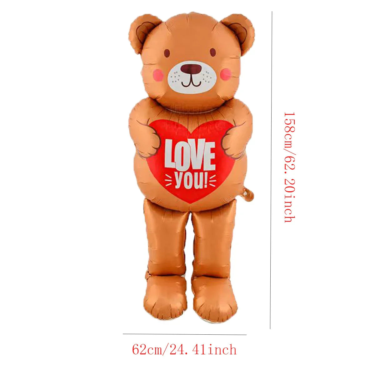 Love Heart Bear Balloon with Stand | Valentine's Day Decor