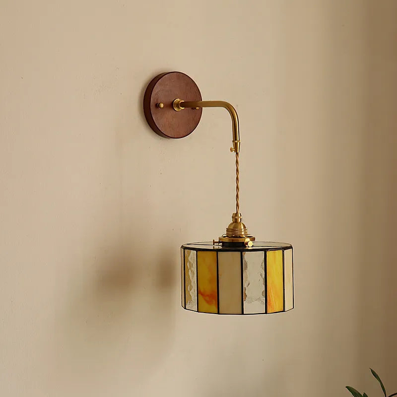 DecorBites™ Adjustable LED Wall Lamp Sconce Copper Wood Glass Stair Light