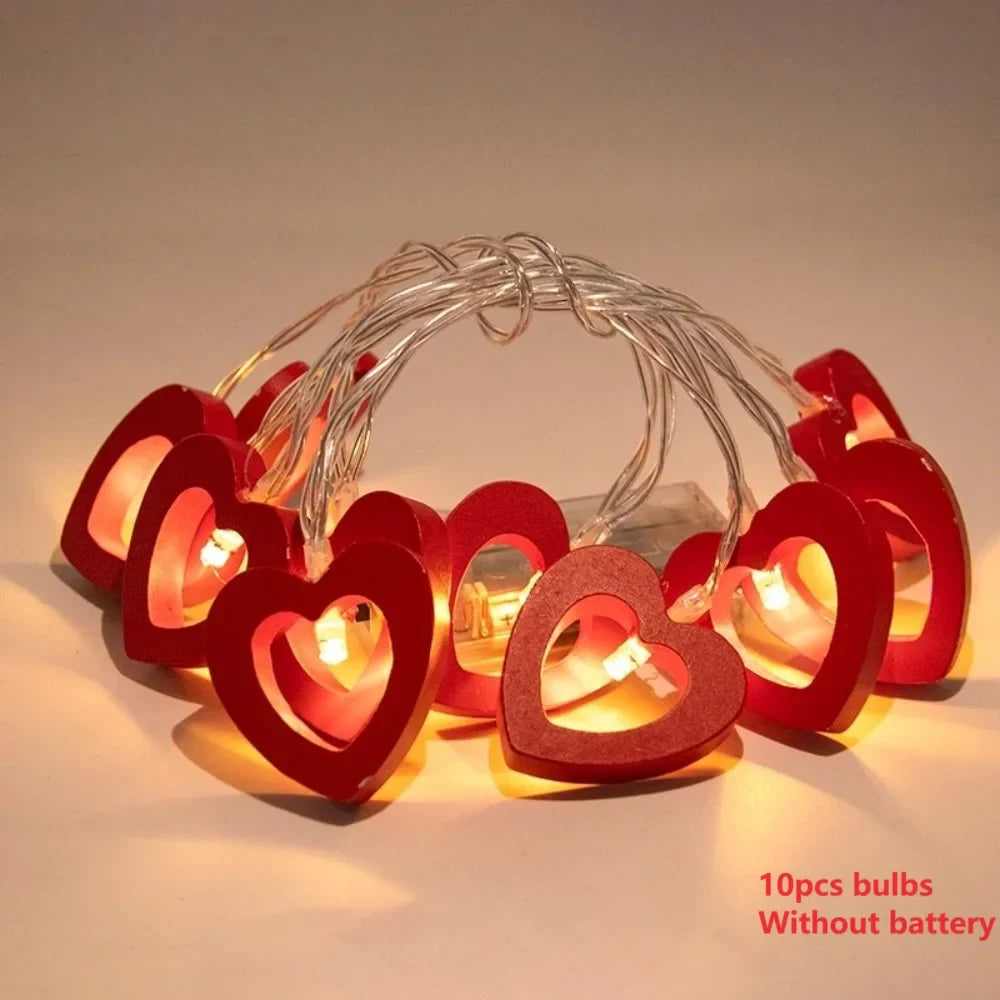 10pcs Love LED String Lights | Valentine's Day Wedding Party Decoration