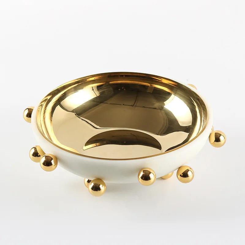 DecorBites™ Geometric Sphere Fruit Bowl Round Tray Home Decoration Storage Container