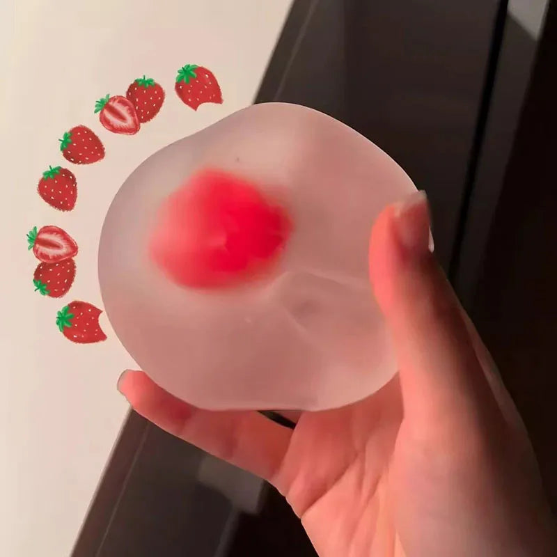 Fruit Squeeze Fidget Toy | Green Apple & Strawberry Stress Relief Decor