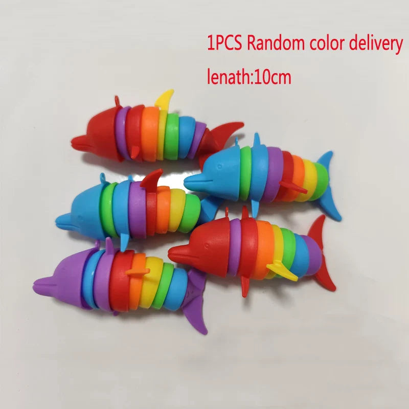 Colorful Slug Fidget Toy | Articulated 3D Sensory Toy for Stress Relief