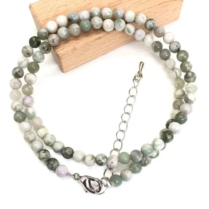 2025 Natural Stone Crystal Choker Necklace | 4mm Bohemian Adjustable Choker