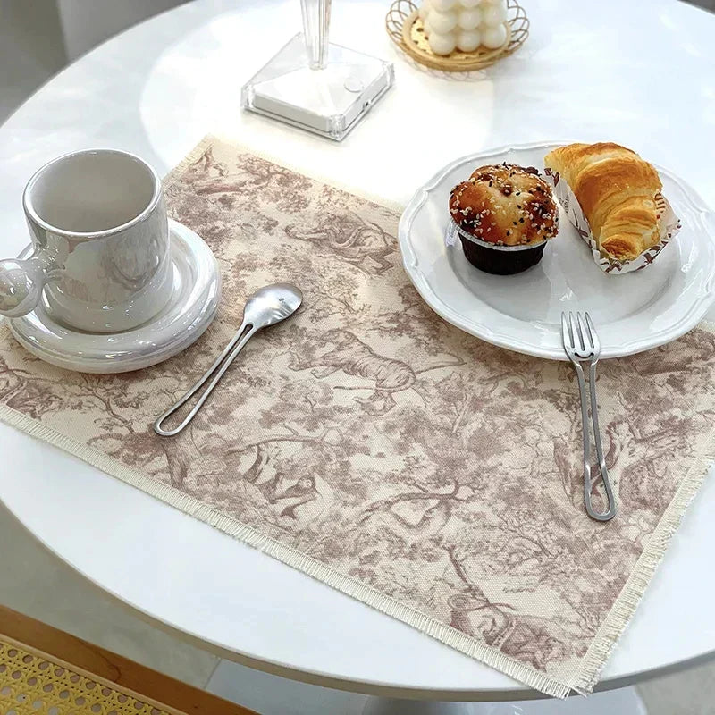 DecorBites™ Cotton Linen Place Mat Set - Tableware Cushion for Kitchen Dining