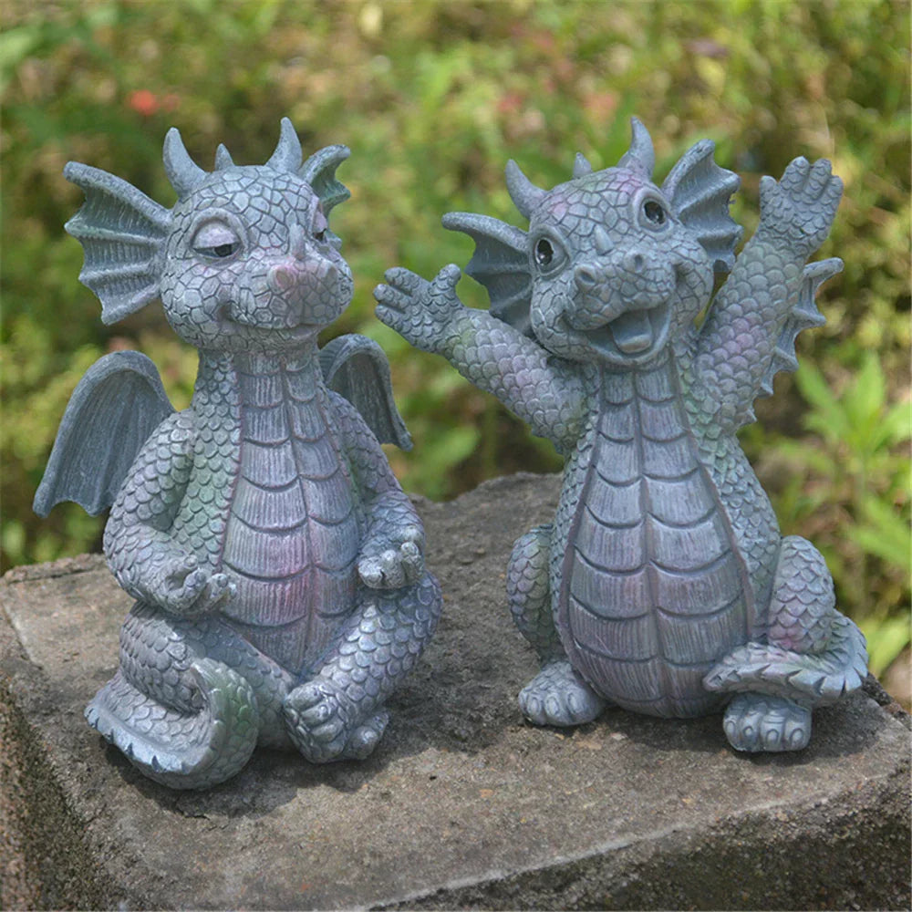 DecorBites™ Dino Garden Sculpture - Fun Dinosaur Decor for Yard, Wall & Windows