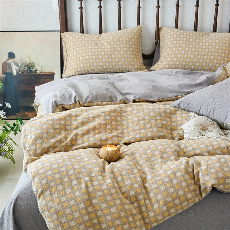 DecorBites™ Cotton Jacquard Bedding Sets Vintage Quilt Set for All Seasons