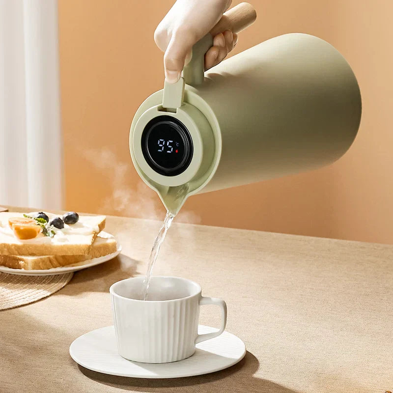 DecorBites™ Insulation Kettle: Large Capacity Thermos Bottle with One-Key Temperature Display.