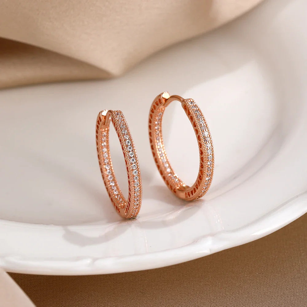 2026 New Fashion Hoop Earrings Set for Women | Ginkgo Leaf Enamel Flower Stud, Cute Crown Heart Zircon Earrings