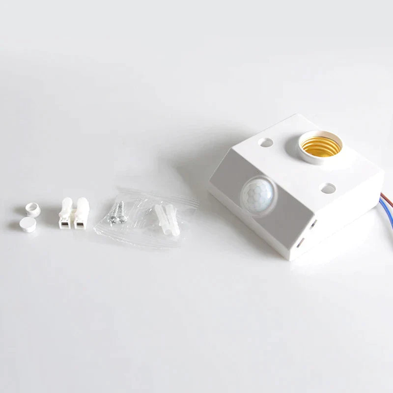 DecorBites™ Infrared Motion Sensor E27 Holder: Adjustable Time & Sensitivity