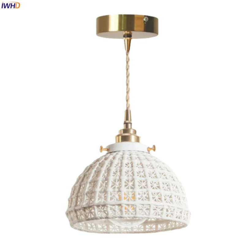 DecorBites™ French Minimalism Ceramic LED Pendant Light for Home Decor