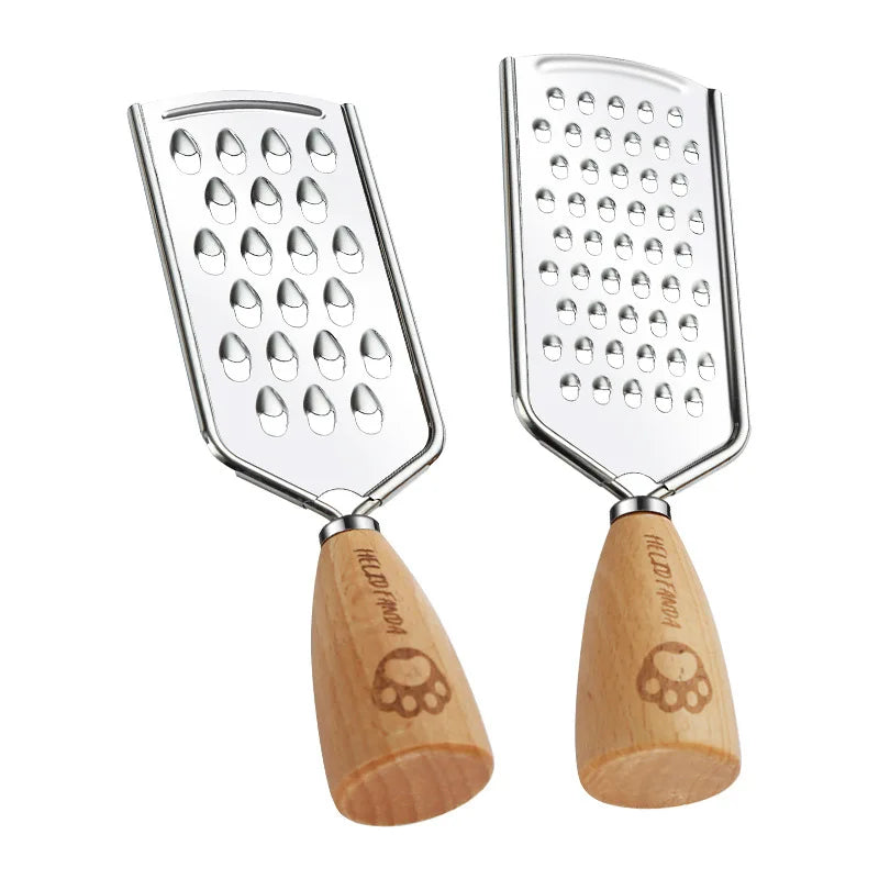 DecorBites™ 3-in-1 Multifunctional Grater & Slicer for Kitchen - Wooden Handle