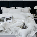 DecorBites™ 1200TC Egyptian Cotton Bedding Set with Hollow Lace Broad Side