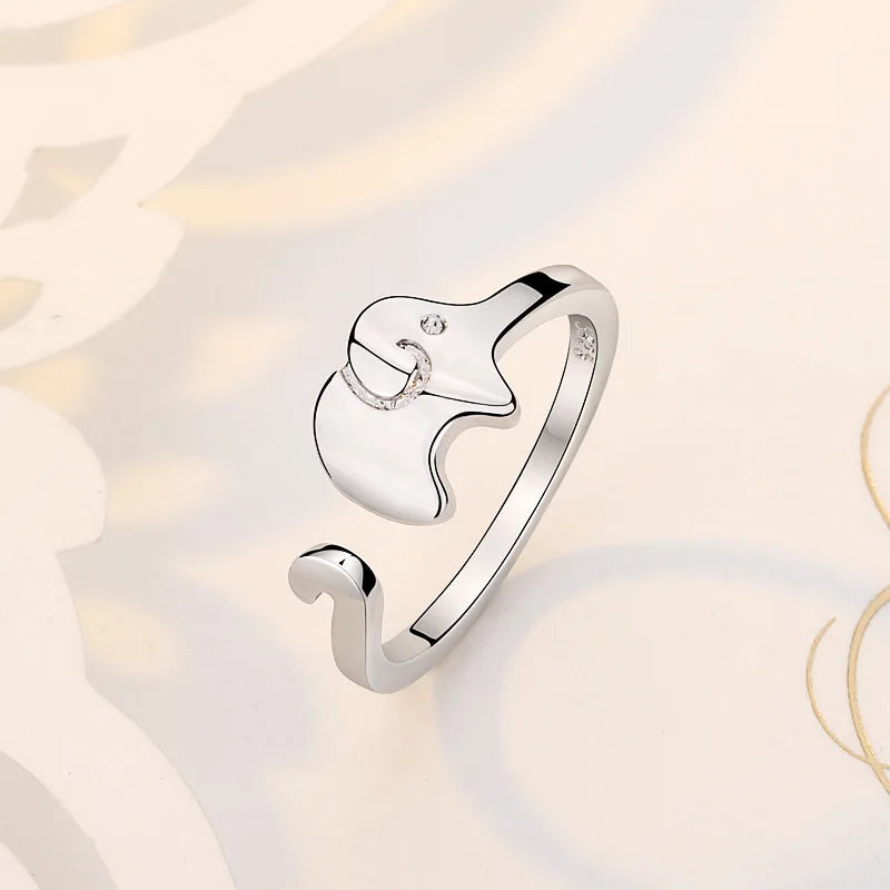 925 Sterling Silver Zircon Adjustable Ring | Women's Cocktail Jewelry
