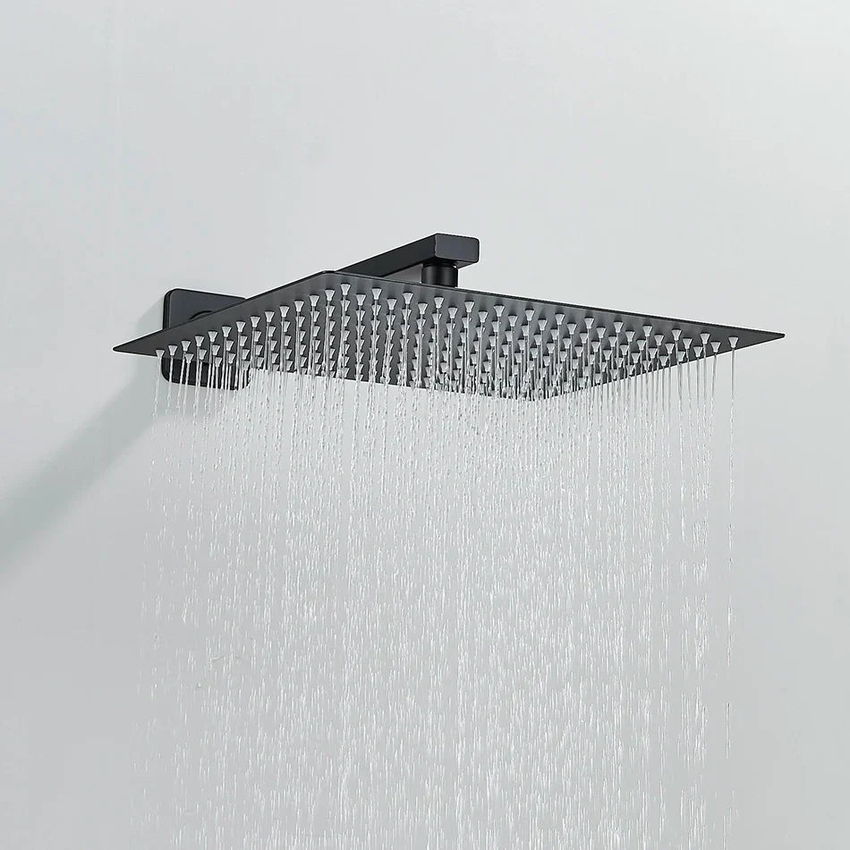 DecorBites™ 16" Luxury Rain Shower Head with Wall Mounted Shower Arm - Bathroom Accessory