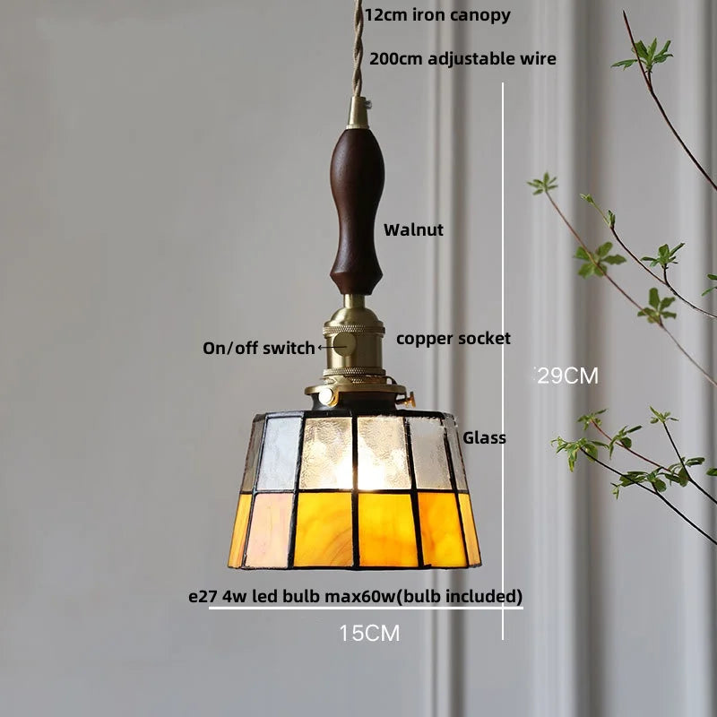 DecorBites™ Copper Knob Switch LED Pendant Lamp, Adjustable Glass Dining Room Lighting