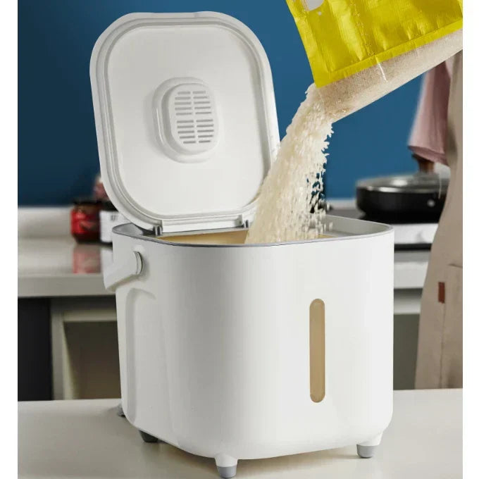 DecorBites™ Hermetic Rice Bucket Food Storage Container Cereal Dispenser