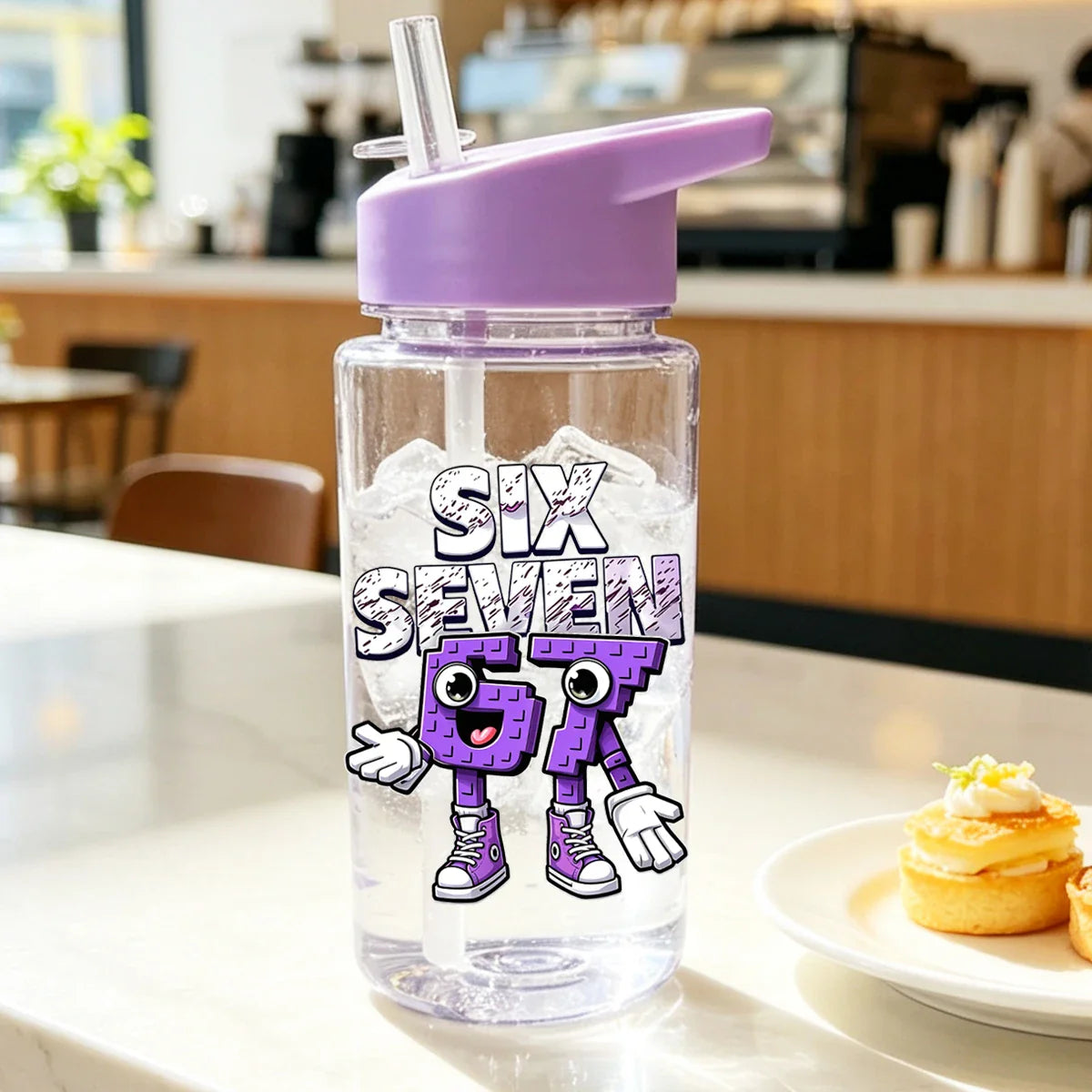 500ml 67 Printed Straw Cup | BPA Free Summer Water Bottle
