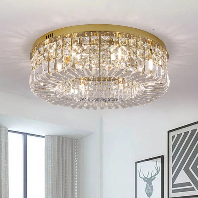 DecorBites™ Crystal Ceiling Chandelier: Luxury LED Pendant Light for Elegant Interiors