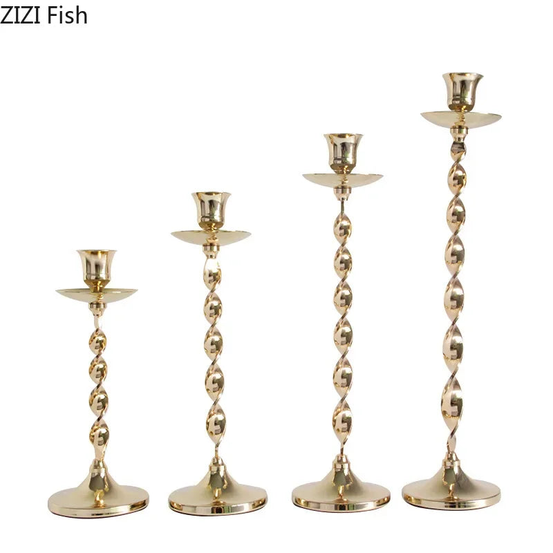 DecorBites™ Golden Candlestick Holder Desk Ornament Home Aroma Container